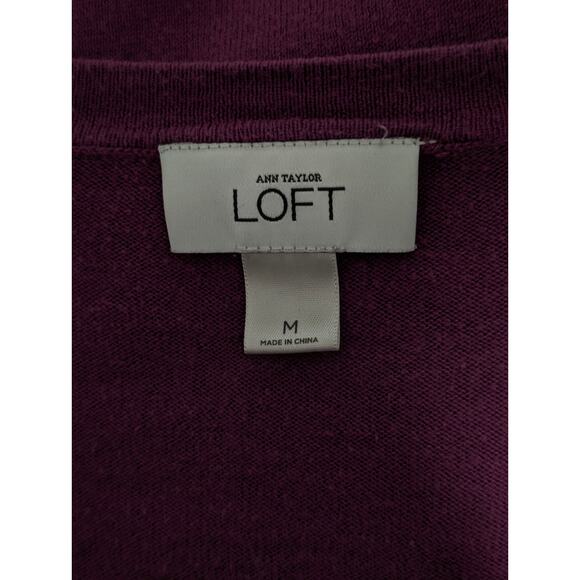Ann Taylor LOFT Purple Button Down Long Sleeve Cardigan Sweater Medium - Picture 5 of 6